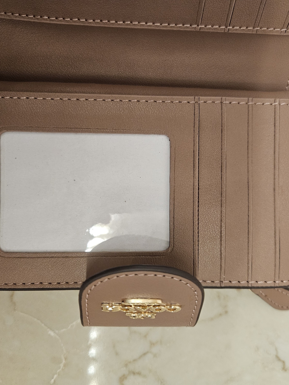 Coach Medium Corner Zip Wallet -- Brown Floral - Picture 5 of 6